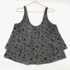 T. Babaton animal print silk tank size XS. GREY